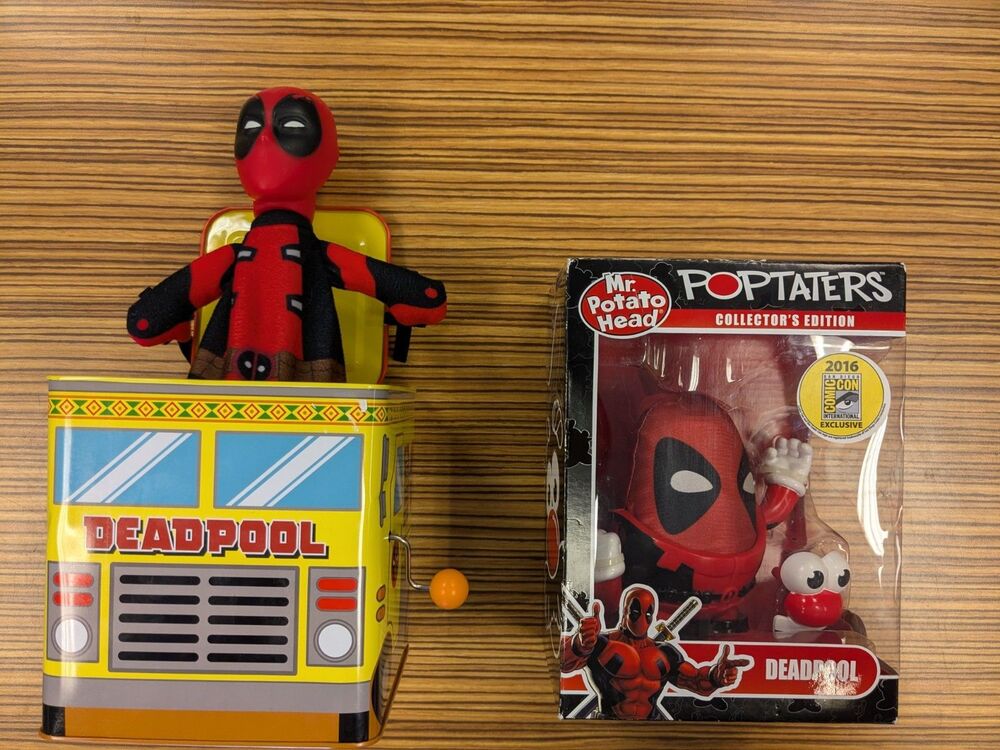 NEW Deadpool Poptaters Mr Potato Head Collectors 2016 & DeadPool Jack in the Box